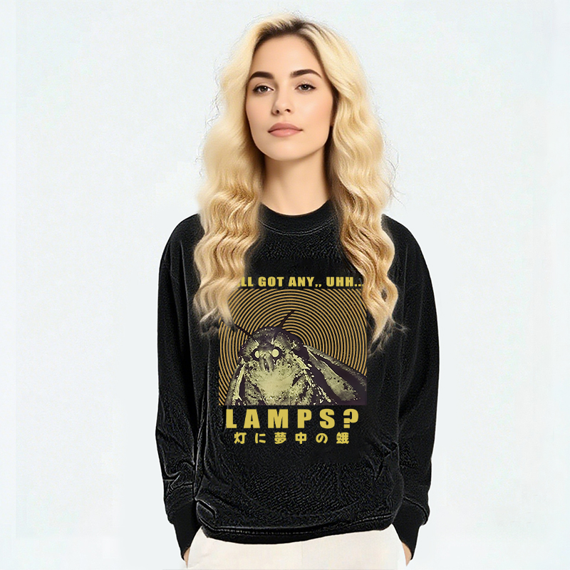 Tokyocanvas Moth Obsessed With The Light Long Sleeve Washed T-Shirt