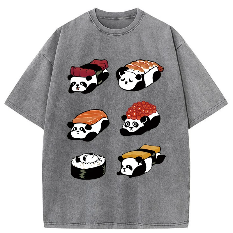 Tokyocanvas Panda Sushi Washed T-Shirt