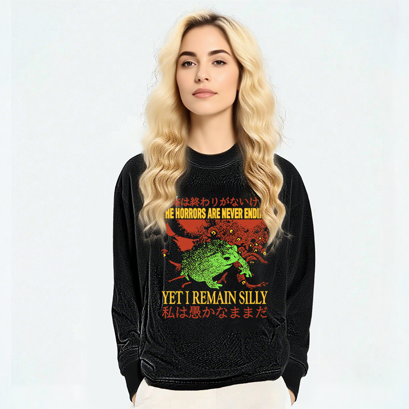 Tokyocanvas The Horrors are Never Ending Long Sleeve Washed T-Shirt