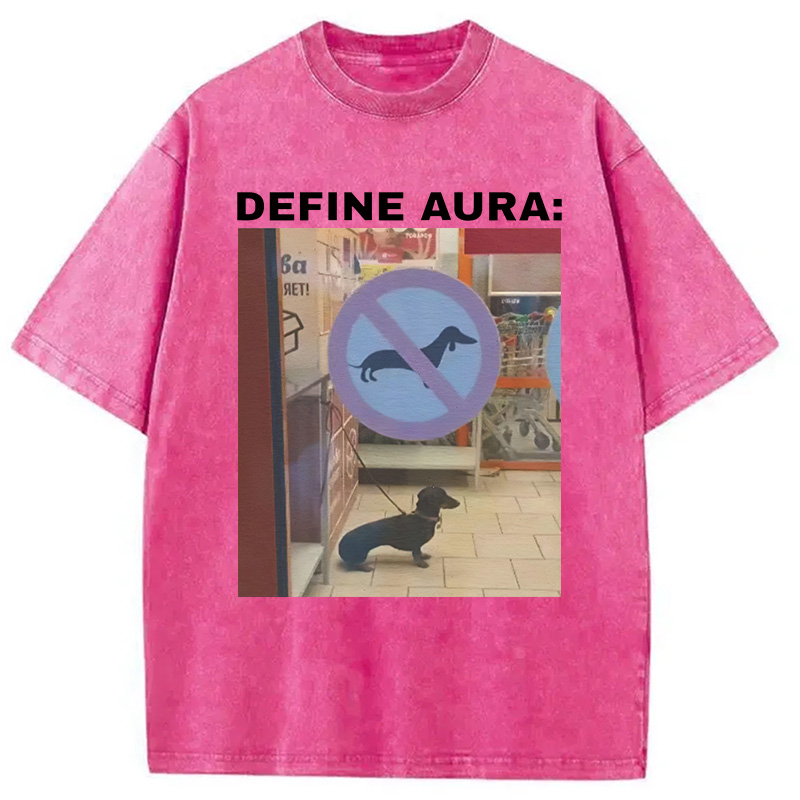Tokyocanvas Define Aura Funny Washed T-Shirt