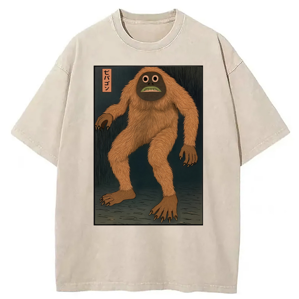 Tokyocanvas Japanese Long Hair Monste Washed T-Shirt