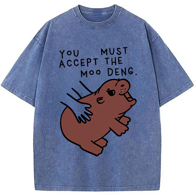 Tokyocanvas Give You Moo Deng Washed T-Shirt