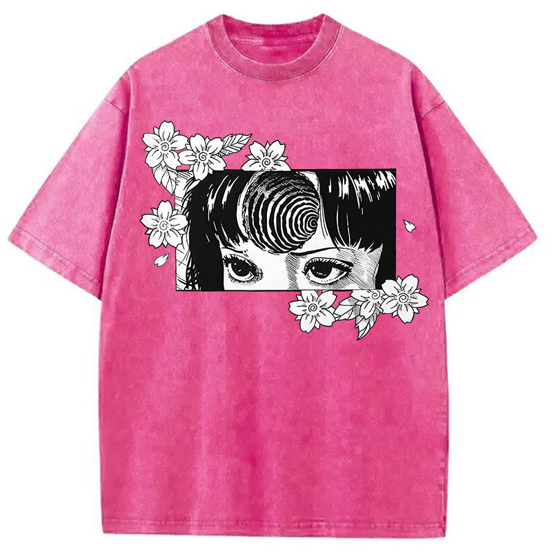 Tokyocanvas Tomie and Flowers Washed T-Shirt