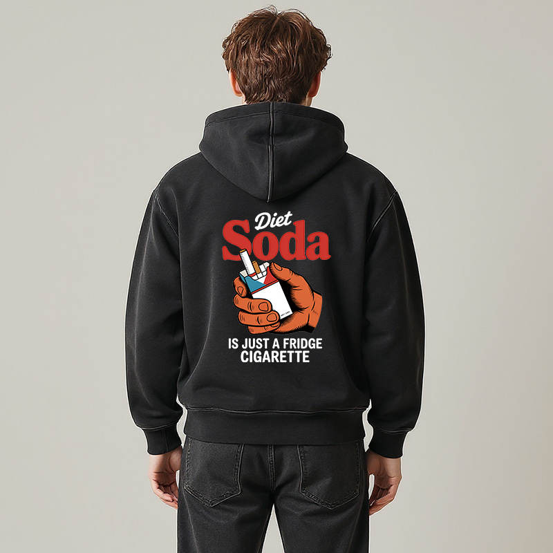 Tokyocanvas Diet Soda Is Just A Fridge Cigarette Funny Washed Zip Hoodie