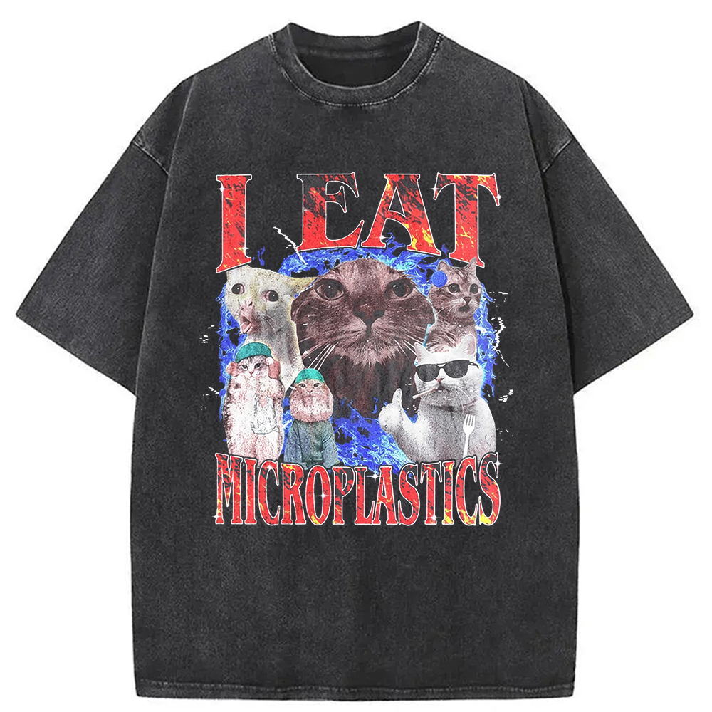 Tokyocanvas I Eat Microplastics Washed T-Shirt