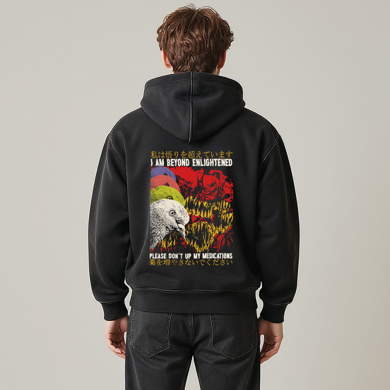 Tokyocanvas Beyond Enlightened Vintage Pigeon Washed Zip Hoodie