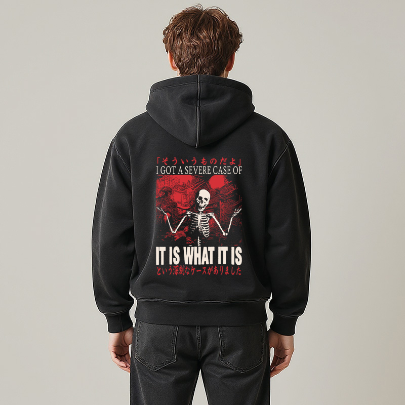 Tokyocanvas It Is What It Is Skeleton Washed Zip Hoodie