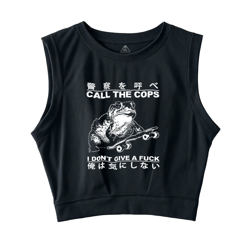 Tokyocanvas I Don't Care Sleeveless Crop Top