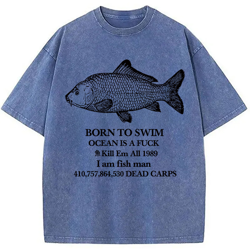Tokyocanvas Born To Swim Washed T-Shirt