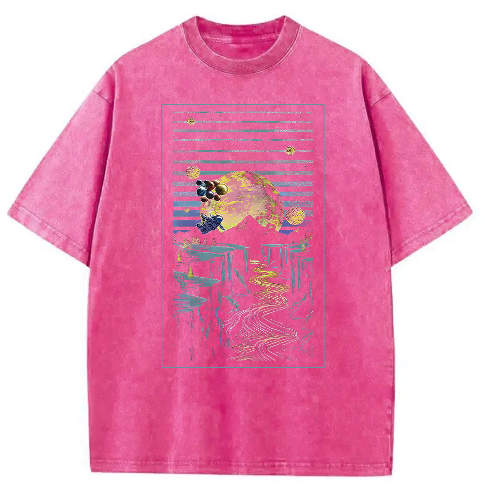 Tokyocanvas Moon And Balloon Washed T-Shirt