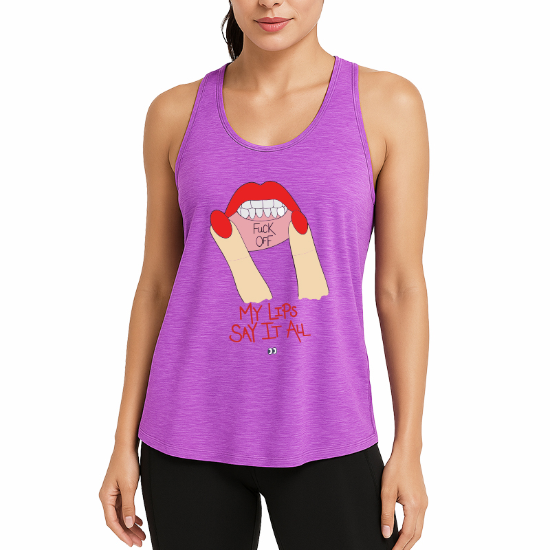 Tokyocanvas My Lips Say It All Fitness Tank