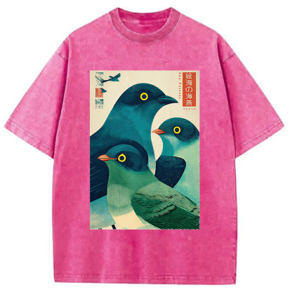 Tokyocanvas Petrels Of The Painted Sea Washed T-Shirt