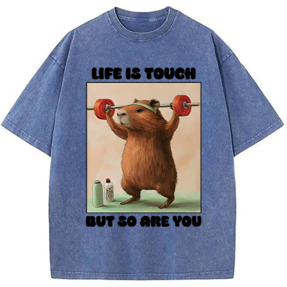 Tokyocanvas Capybara Lifting Washed T-Shirt