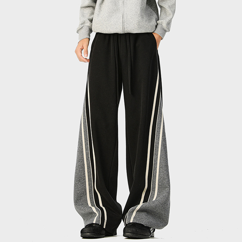 Tokyocanvas Color-blocked Striped Sweatpants