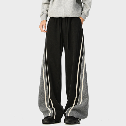 Tokyocanvas Color-blocked Striped Sweatpants