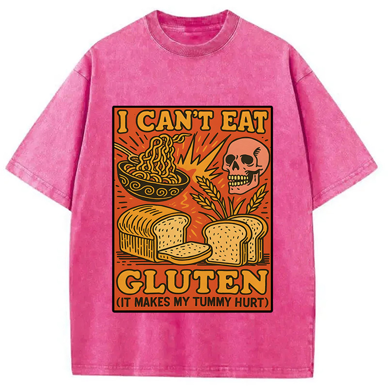 Tokyocanvas Funny Gluten Intolerance Meme Washed T-Shirt