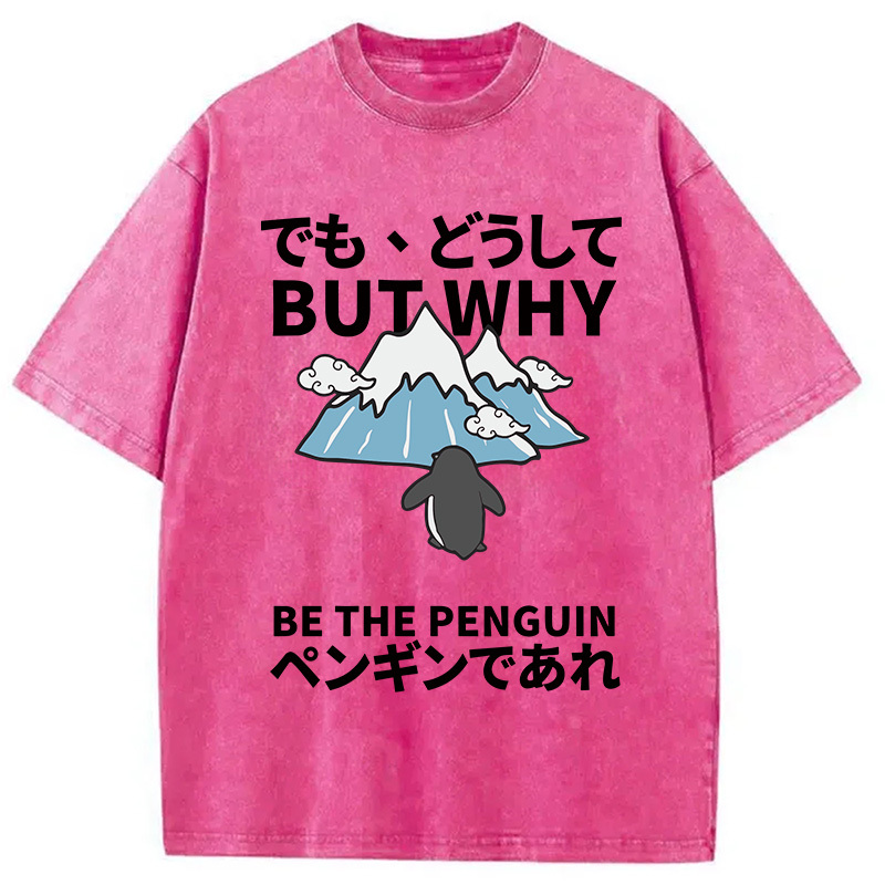 Tokyocanvas But Why Nihilist Penguin Japanese Washed T-Shirt