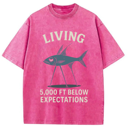 Tokyocanvas Tripod Fish Funny Meme Washed T-Shirt