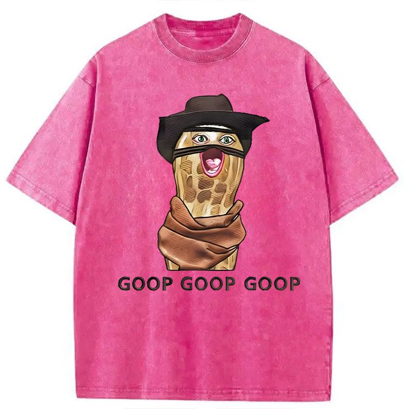 Tokyocanvas The Burnt Peanut Goop Funny Meme Washed T-Shirt