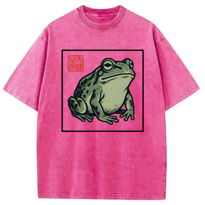 Tokyocanvas Zen Frog Washed T-Shirt