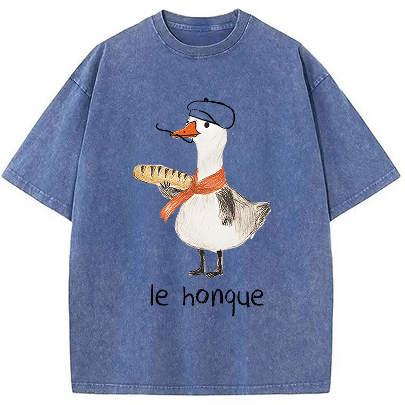 Tokyocanvas Funny French Goose Washed T-Shirt