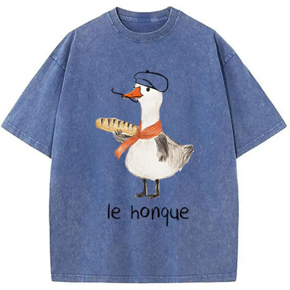 Tokyocanvas Funny French Goose Washed T-Shirt