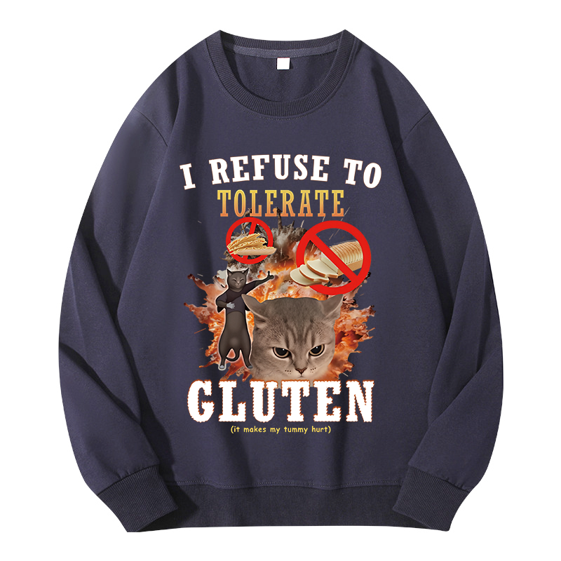 Tokyocanvas I Refuse to Tolerate Gluten Classic Sweatshirt