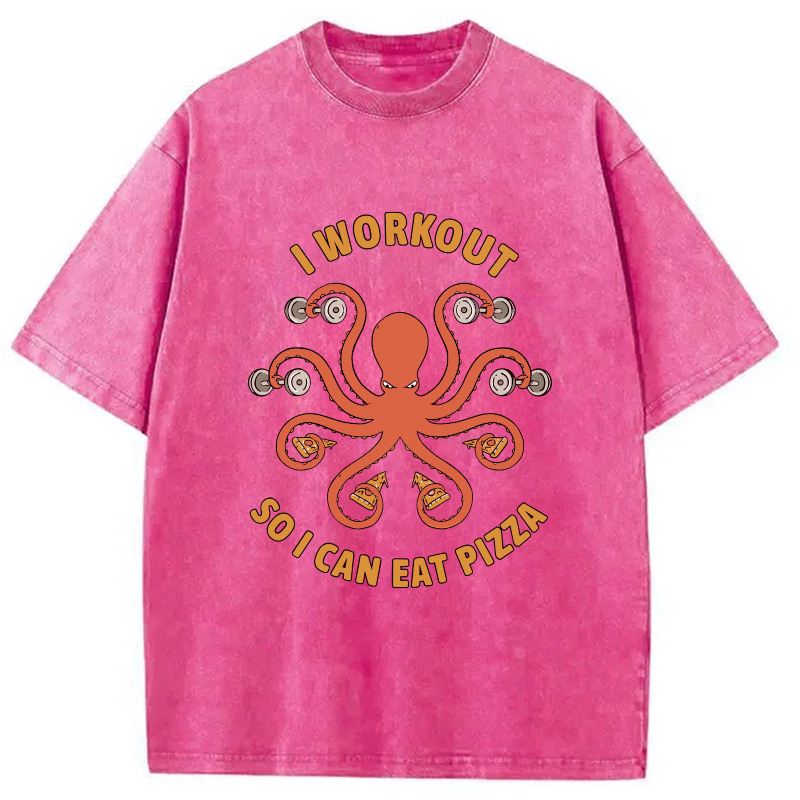 Tokyocanvas Octopus Exercising Washed T-Shirt