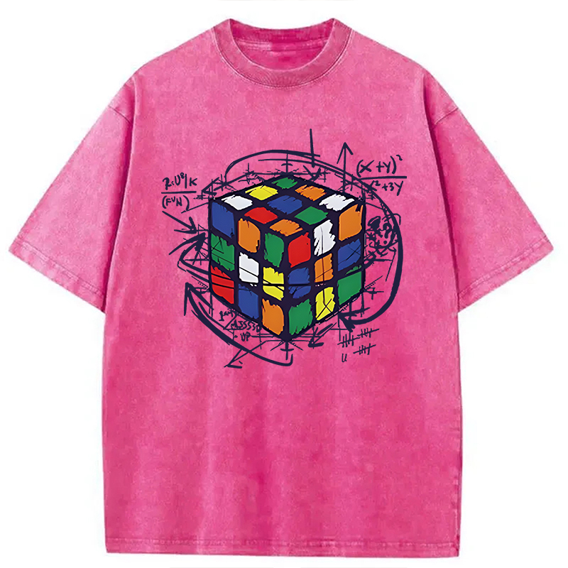 Tokyocanvas Rubik's Cube Solution Puzzle Algorithm Washed T-Shirt