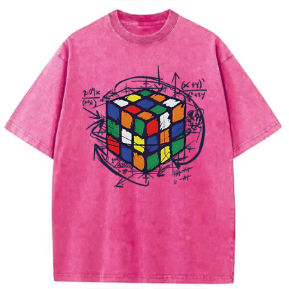 Tokyocanvas Rubik's Cube Solution Puzzle Algorithm Washed T-Shirt