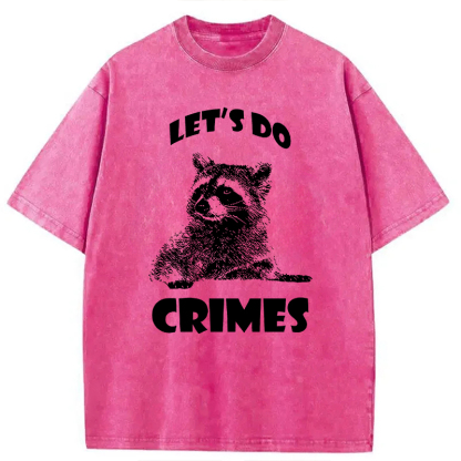Tokyocanvas Raccoon Let's Do Crimes Washed T-Shirt