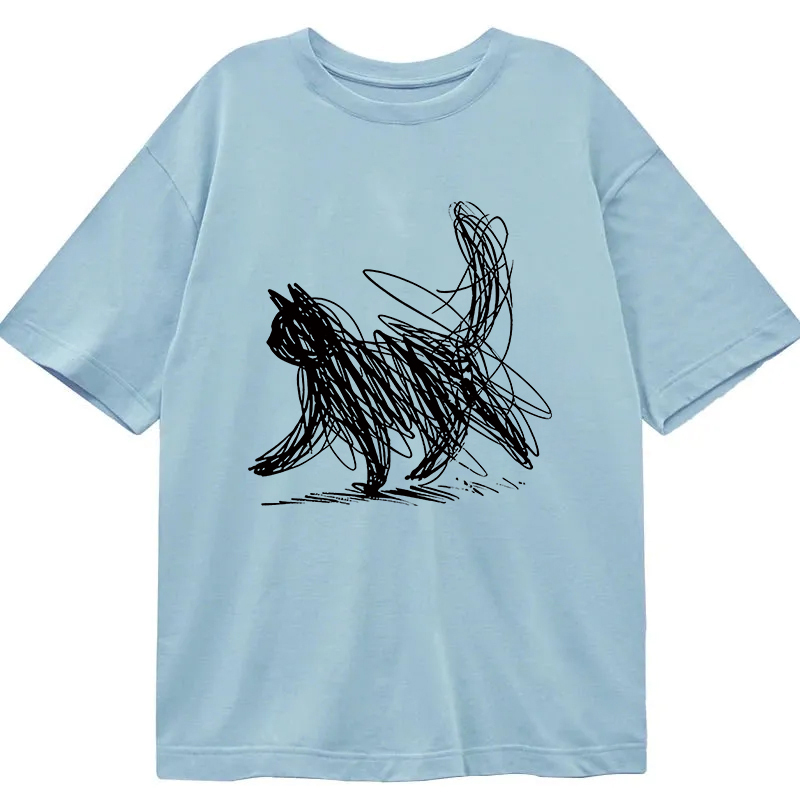 Tokyocanvas Minimalist Line Cat Classic T-Shirt