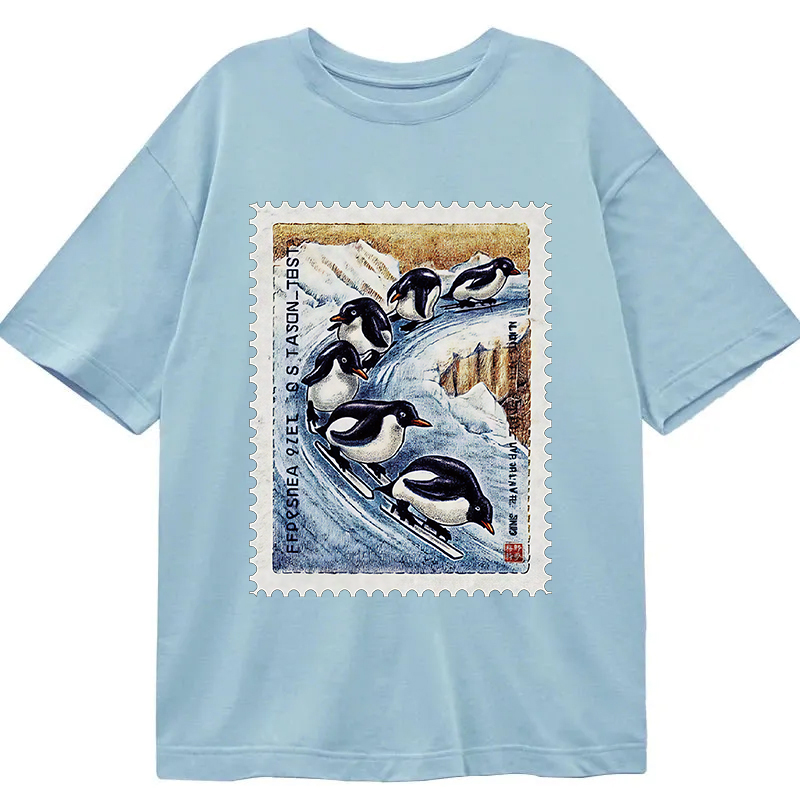 Tokyocanvas Gliding Penguin Stamp Classic T-Shirt