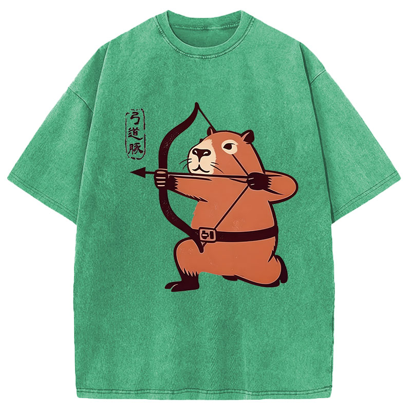 Tokyocanvas The Capybara Archer Washed T-Shirt