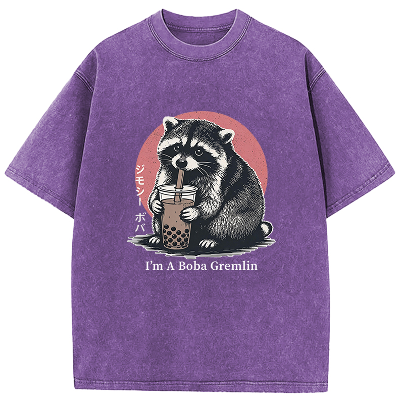 Tokyocanvas Jimothy Raccoon Boba Washed T-Shirt