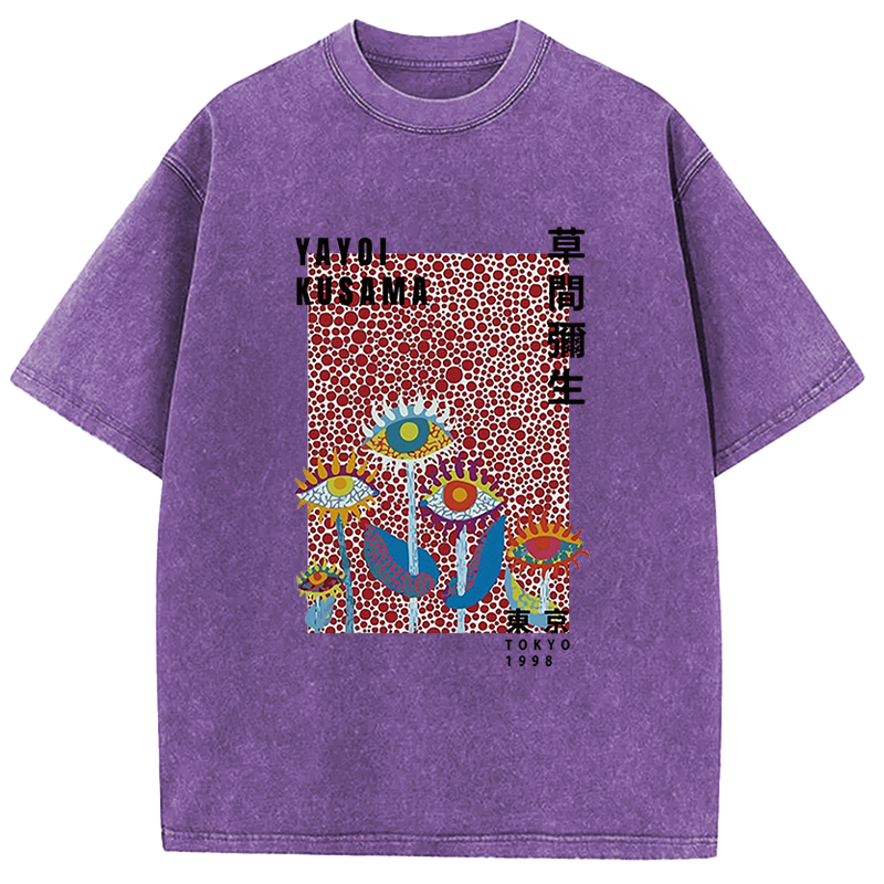Tokyocanvas Dotted Eyes Washed T-Shirt