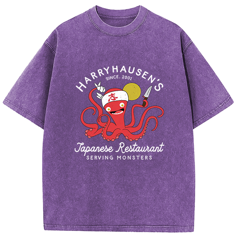 Tokyocanvas Harryhausen's Japanese Restaurant  Washed T-Shirt