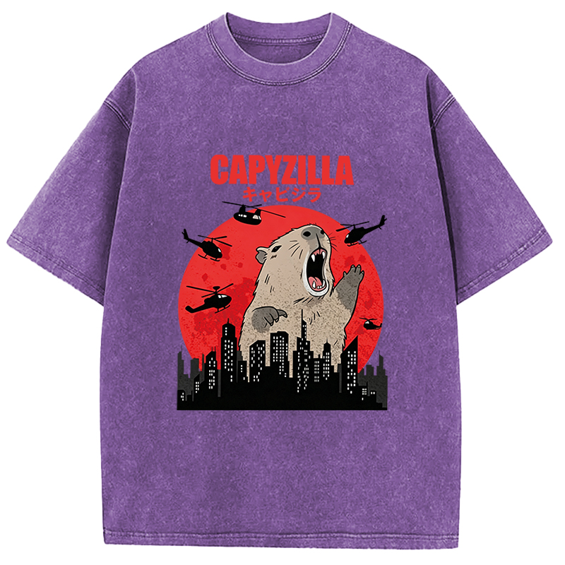 Tokyocanvas Capyzilla Capybara Washed T-Shirt