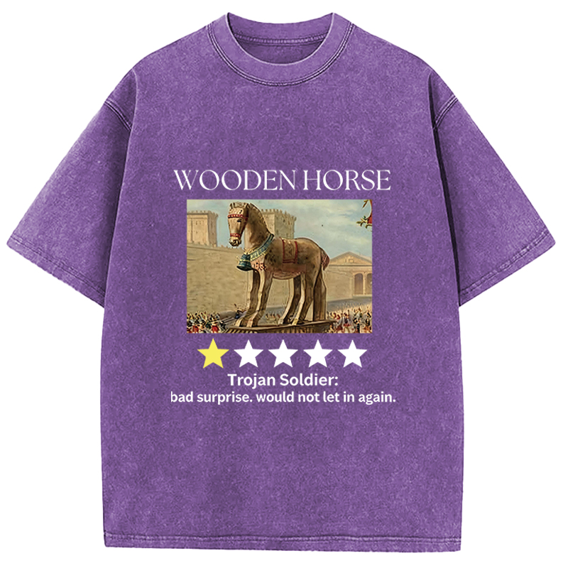 Tokyocanvas Trojan Horse One Star Review Washed T-Shirt