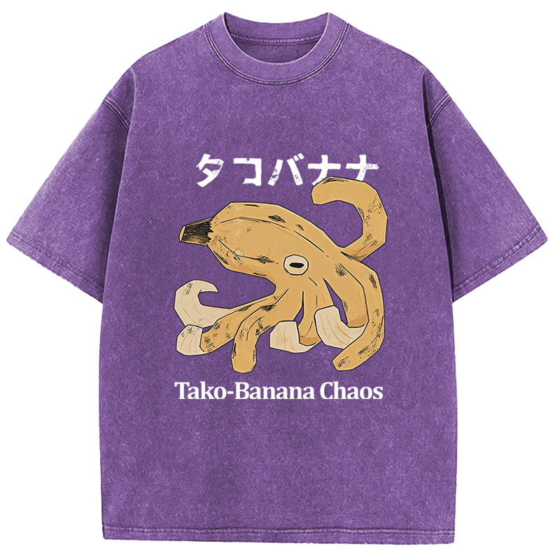 Tokyocanvas Tako‑Banana Chaos Washed T-Shirt