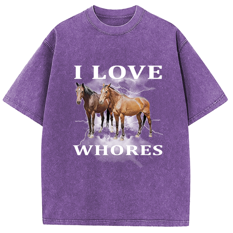 Tokyocanvas Cringe Horse Meme Washed T-Shirt
