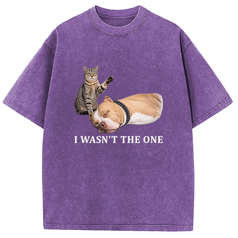 Tokyocanvas Funny Cat And Dog Washed T-Shirt