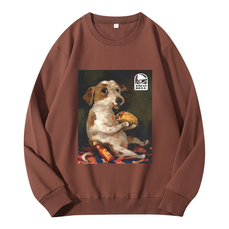 Tokyocanvas Dog Chill With Taco Bell Vintage Classic Sweatshirt