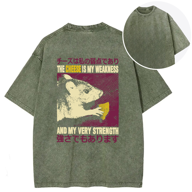 Tokyocanvas The Cheese is My Weakness Back Washed T-Shirt