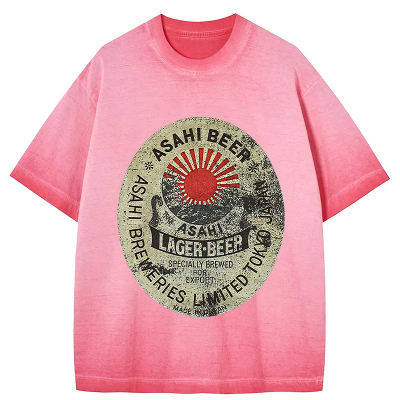 Tokyocanvas ASAHI BEER Japanese Gradient Washed T-Shirt