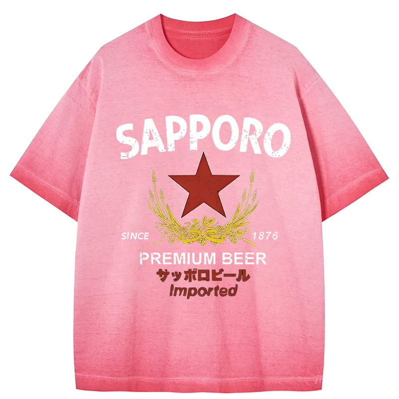 Tokyocanvas Sapporo Beer Essential Gradient Washed T-Shirt