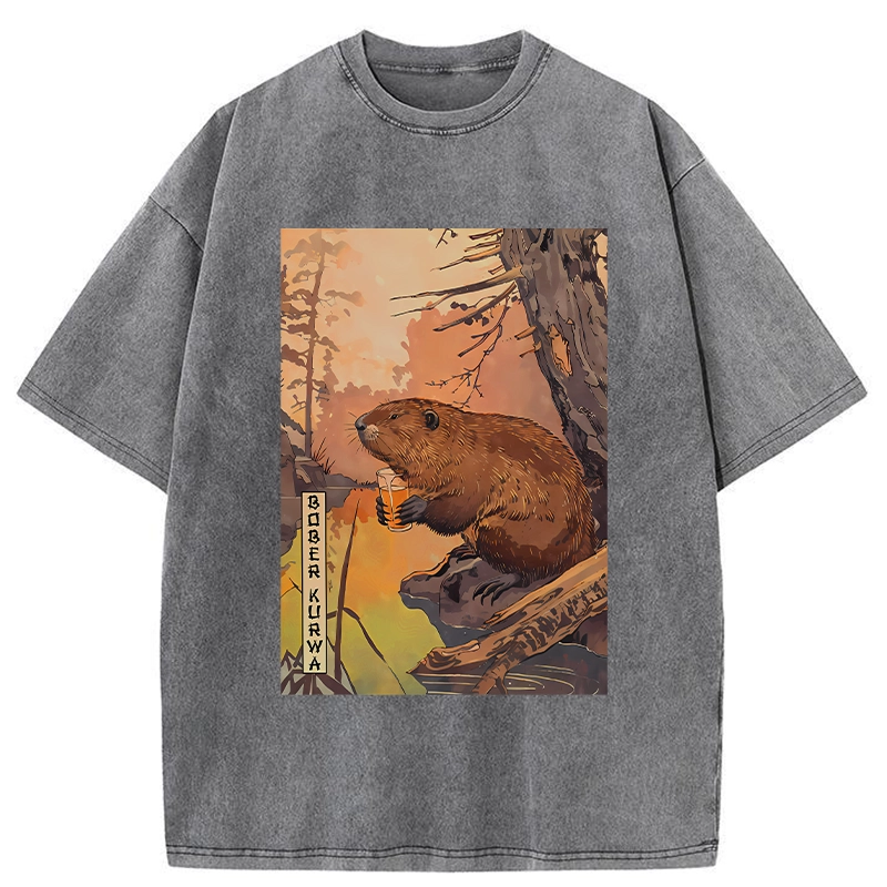 Tokyocanvas Beaver By The River Washed T-Shirt – tokyocanvas