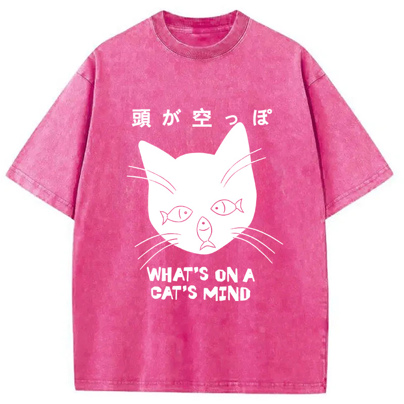 Tokyocanvas Silly Cat Funny Washed T-Shirt