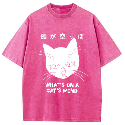 Tokyocanvas Silly Cat Funny Washed T-Shirt