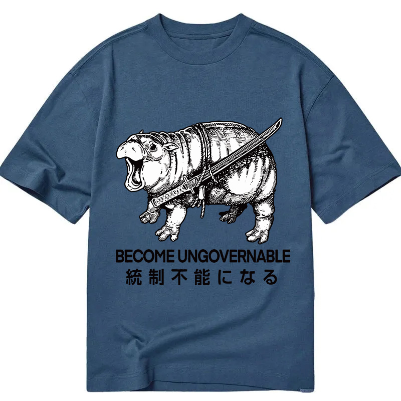 Tokyocanvas Moo Deng Carrying A Samurai Sword Classic T-Shirt